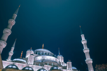 Wall Mural - Sultanahmet Camii or Sultan Ahmed or Blue Mosque view at night