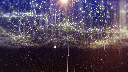 Wall Mural - gold particles and star falling elegant abstract background.