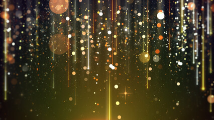Wall Mural - gold star and particles glamour abstract background.