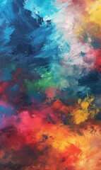 Wall Mural - abstract art with different patterns in oil canvas, compositions, design, created with ai