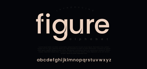 Poster - Figure Minimal font creative modern alphabet.
