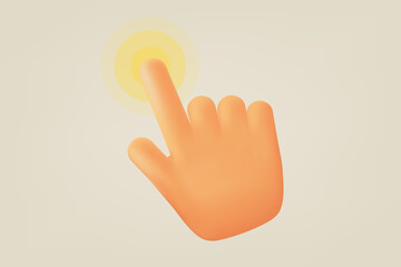 Aufkleber - Comic hand with pointing gesture. 3d vector illustration