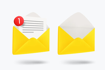 Poster - New message icons clipart isolated on white background. Vector 3d illustration 