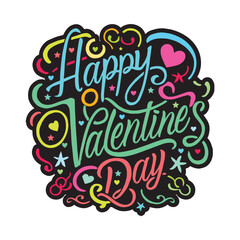 Happy Valentines Day graffiti typography art illustration