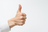 Fototapeta  - Person Giving Thumbs Up, Positive Gesture With Hand Sign