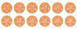 Pizza slice with fractions. Vector illustration.