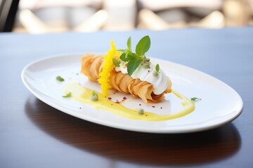 Poster - cannoli filled with lemon cream, zest topping