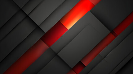 Wall Mural - Red black shapeless flat abstract technology business background with glow stripes cubes