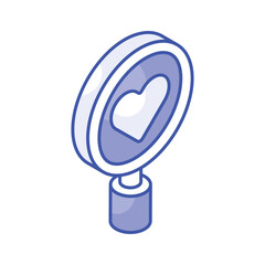 Wall Mural - visually perfect icon of love search in trendy style, vector of finding love