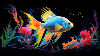 Sticker - fish in aquarium