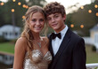 © DenisMArt - Portrait of happy high school prom couple before party.Macro.AI Generative.