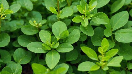 Green leaves background, fenugreek leaves plant, Medicine plant wallpaper, Fenugreek plant in field. Green Fenugreek . Fresh Green Fenugreek Leaves