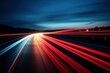 © Instacraft.Studio - Long exposure of road with red and blue light trails of passing vehicles at night