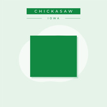Vector Illustration Vector Of Chickasaw Map Iowa