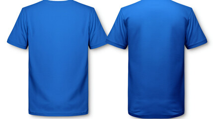 photography of a blue t-shirt front and back isolated on a transparent background created with Generative Ai