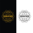 Verified stamp icon vector logo design template