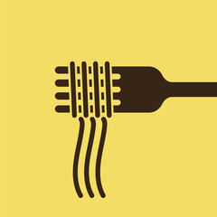 Wall Mural - Spaghetti noodles vector. spaghetti noodles icon vector. fork vector.