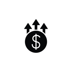 Poster - dollar rate increase icon up dollar  sign