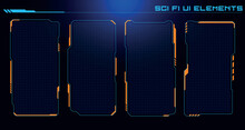Set Of Sci Fi Modern User Interface Elements. Futuristic Abstract HUD. Good For Game UI.  Vector Illustration EPS10