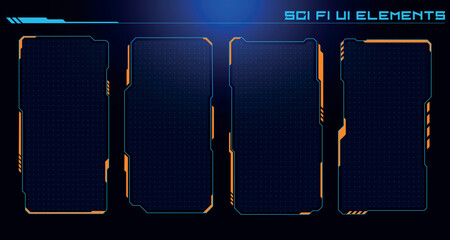 Set of Sci Fi Modern User Interface Elements. Futuristic Abstract HUD. Good for game UI.  Vector Illustration EPS10