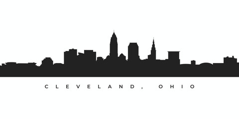 Wall Mural - Cleveland city skyline silhouette illustration in vector format