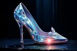 Beautiful glamourous shoe of cinderella princess