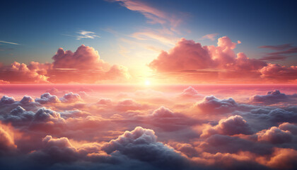 Wall Mural - Recreation of clouds in the sky at sunset