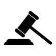 Judge's gavel line icon. Verdict, jury, lawyer, prosecutor, robe, prison, punishment, justice, law. Vector icon for business and advertising
