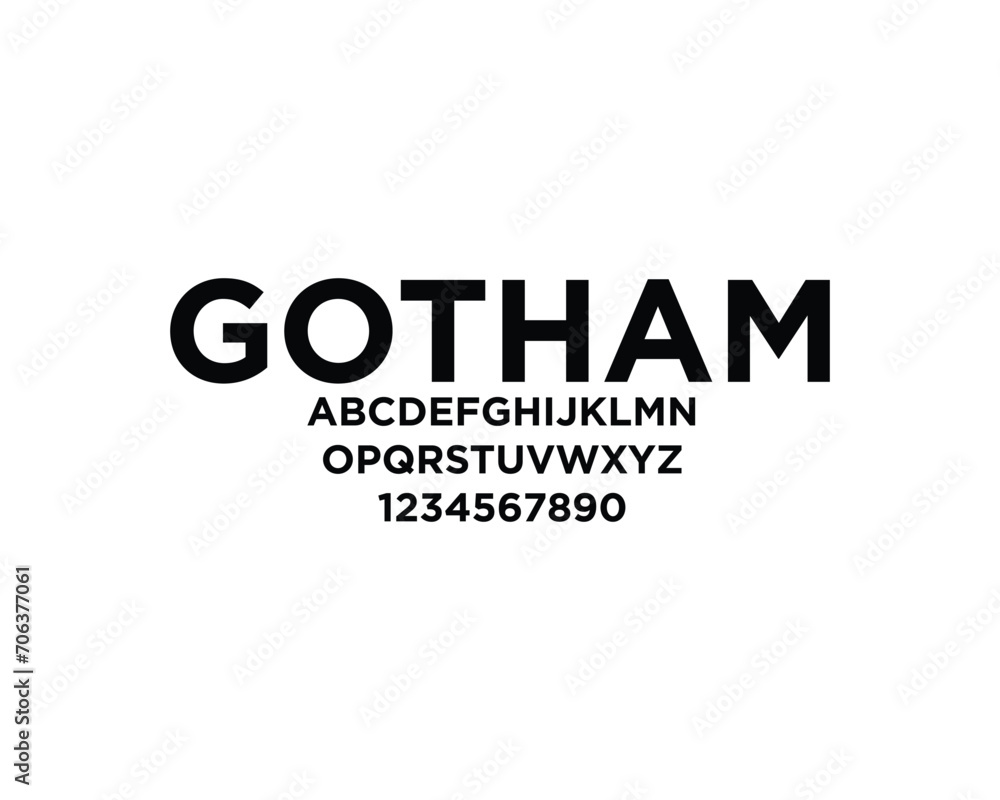 Gotham Font, Font, Letters, Stock Vector | Adobe Stock