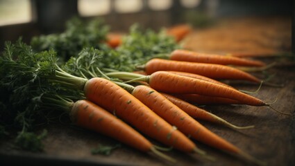 carrots on a wooden table