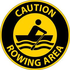 Wall Mural - Water Safety Sign Caution - Rowing Area