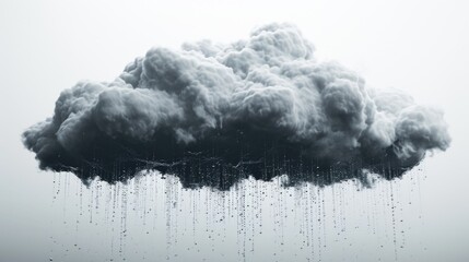 a black cloud floating in the air. this image can be used to depict a stormy weather or a dark atmos