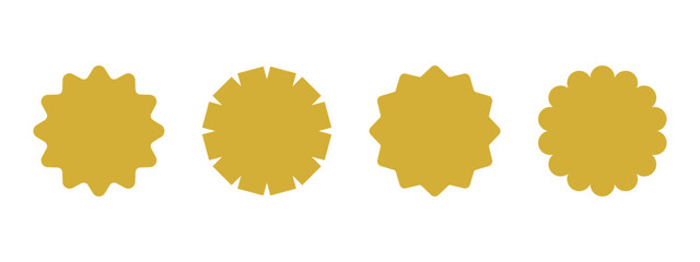 Wall Mural - Collection of simple golden price labels. Tag shapes for discount offers