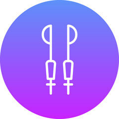 Sticker - Ski Sticks Icon