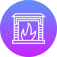 Sticker - Fireplace Icon