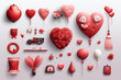 3d Vector icon set of Valentine's day and love anniversary, Valentine's Day Concept