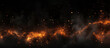 Fire embers particles over black background Abstract dark glitter fire particles lights