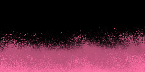 Wall Mural - Pink splash of color isolated on transparent dark background. Abstract red powder explosion with particles. Colorful dust cloud explode, paint holi, mist splash effect. Realistic vector illustration.