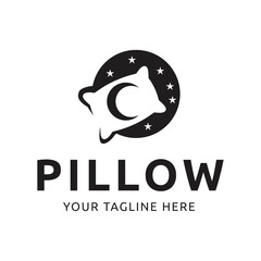 Canvas Print - Simple Design Sleeping Pillow. Logo for Business, Interior, Furniture and Sleep Symbol.