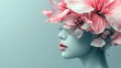 © MiguelAngel - Conceptual 3d illustration, woman and flower head, abstract, acurate details