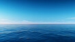 tropical beach panorama, seascape with a wide horizon, showcasing the beautiful expanse of the sky meeting the sea, Calm sea surface. Seascape in early morning hours under clear skies, Ai generated