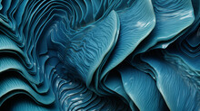 Abstract Background Blue, Giant Clam Texture Macro. Beautiful Sea Shell Textured Close-up, Ai Generated Image