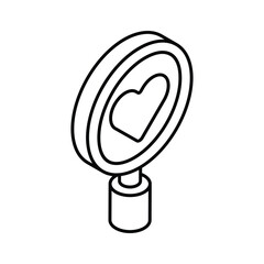 Wall Mural - visually perfect icon of love search in trendy style, vector of finding love