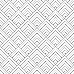 Wall Mural - art deco seamless pattern. repeating abstract triangle lattice. black rhomb isolated on white backgr