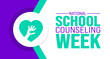 February is National School Counseling Week background template. Holiday concept. background, banner, placard, card, and poster design template with text inscription and standard color. vector 