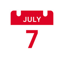 July 7 Calendar Day Or Calendar Date For Deadlines / Appointment On A Clear Transparent  Background
