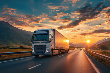 Wall Mural - truck on the highway