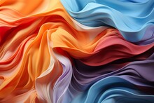 Abstract Rolls Colorful Silk Cloth Background