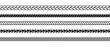 © vika_k - Repeating ropes set. Seamless hemp cord lines collection. Black chain, braid, plait stripes bundle. Horizontal decorative plait pattern. Vector twine design elements for banner, poster, frame