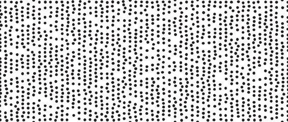 Wall Mural - Dotted lines seamless pattern. Stippled lines background. Vertical polka dot stripe repeating wallpaper. Abstract minimalistic seamless texture. Black and white dots textile swatch. Vector backdrop